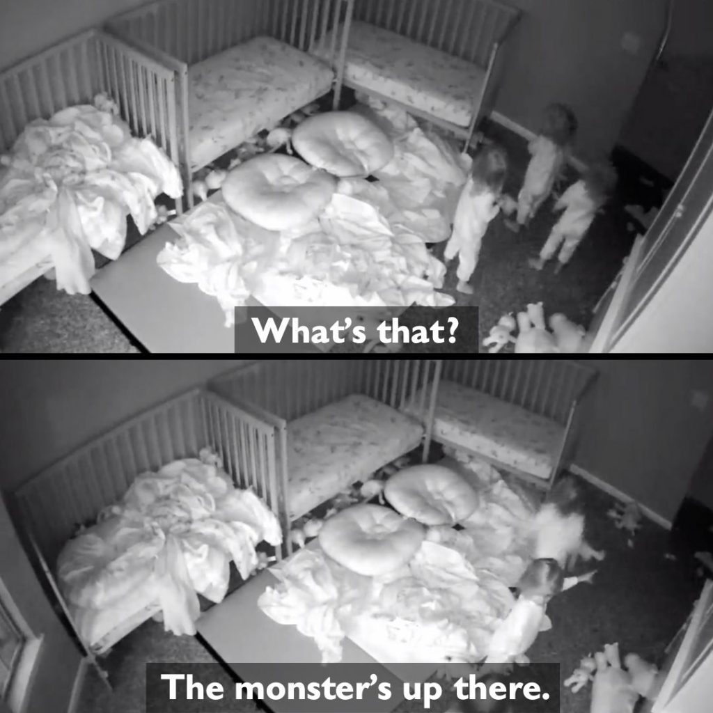 Caitlin Nichols put her triplet daughters — Haze, Millie and Presley — down for a nap. Awhile later, Caitlin heard commotion coming from their room.