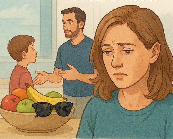 Woman Finds Expensive Sunglasses at Home — Husband and Son Lie to Her about the Owner
