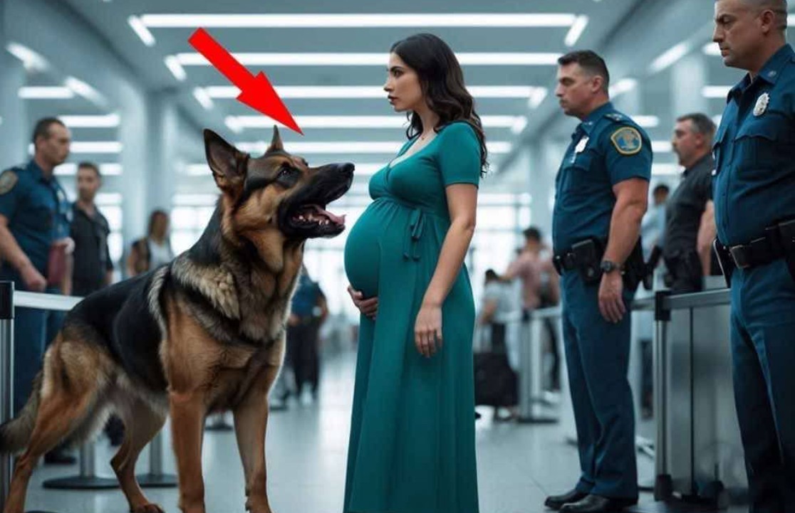 Pregnant woman relentlessly harassed by a K9 dog