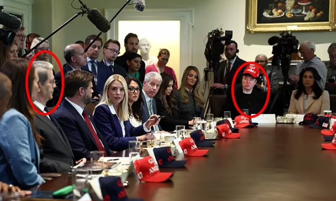 Insane moment Elon Musk ‘SHOVED’ Trump’s treasury secretary Scott Bessent during screaming match