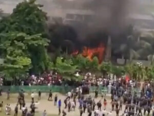A military plane has crashed on the grounds of a school campus.