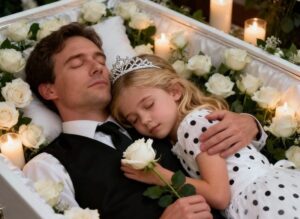 At my father’s wake, my 8-year-old sister wouldn’t leave his coffin, silent and still. We thought grief had turned her heart to stone—until that night, when she lay beside him, and something happened no one could have imagined.