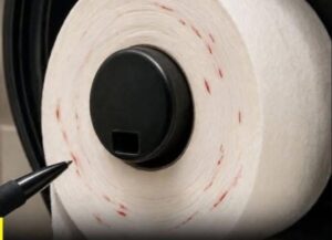 Public restroom warning: avoid using toilet paper that has any suspicious marks or stains