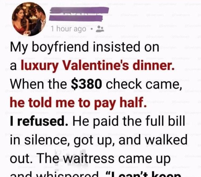 Cruel Valentine Dinner Test Reveals Why A Seven Year Romance Failed