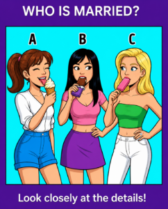 “99% of people don’t notice this detail: which of these women are married?” The answer is in the first comment below…