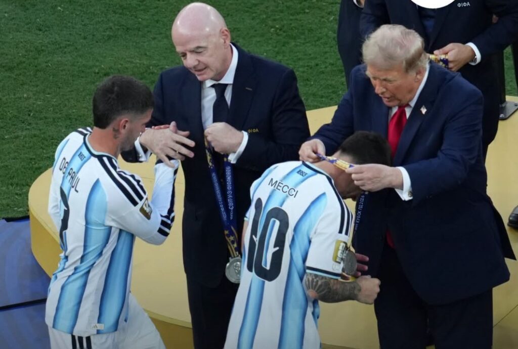 Everyone noticed what two Argentina players did when they came face-to-face with Donald Trump on the podium