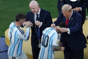 Everyone noticed what two Argentina players did when they came face-to-face with Donald Trump on the podium