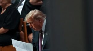 Donald Trump Spotted Doing Something Unexpected at Lindsey Graham’s Funeral That Has Netizens Talking