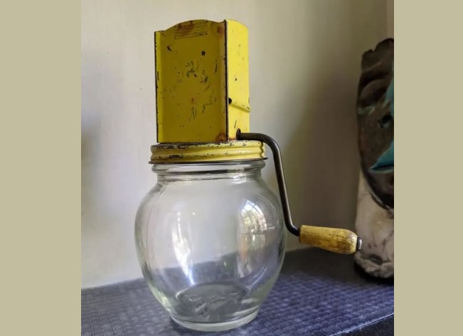 Anyone know what this is? Found in my grandmas kitchen…