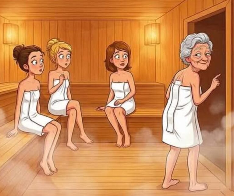 Four women were relaxing in a sauna