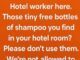 Think Twice Before Using Those Tiny Shampoo Bottles