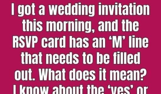 What Does the M Mean on an RSVP Card?